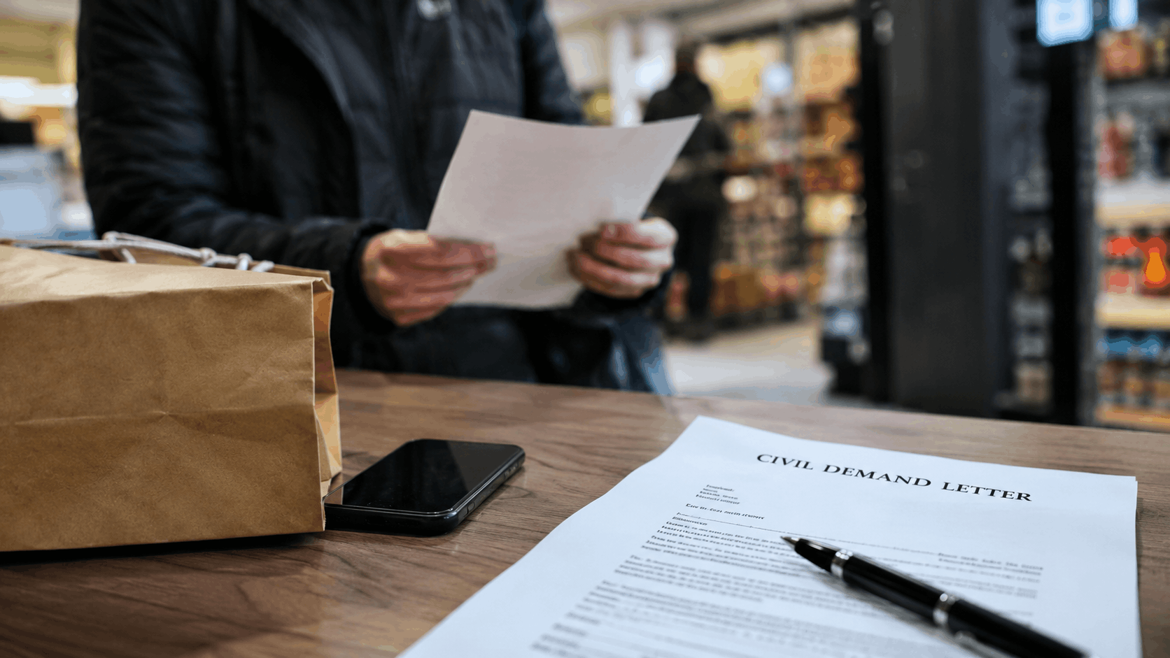 Civil demand letter after a shoplifting stop in Franklin County.