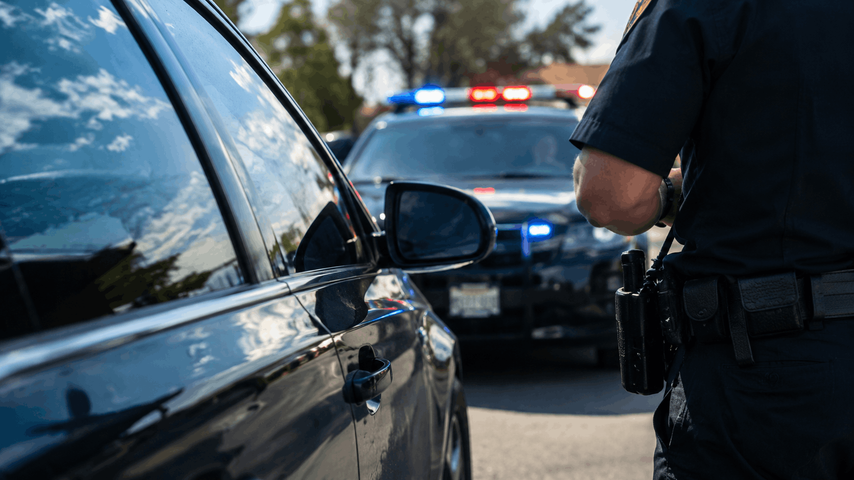Police traffic stop involving a driver facing a reckless operation charge.